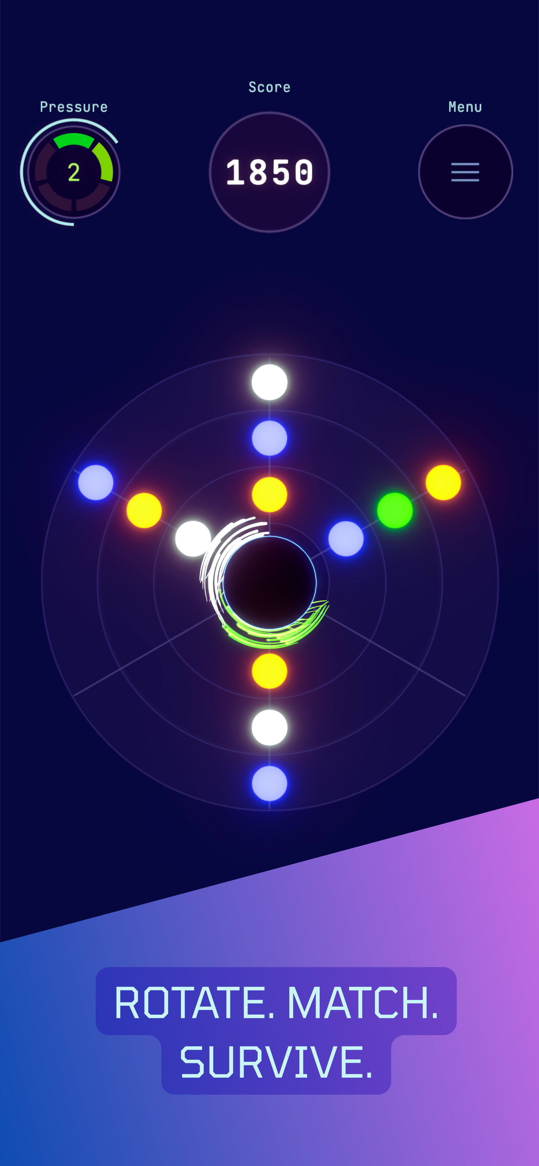 Convergence gameplay - Rotate, Match, Survive